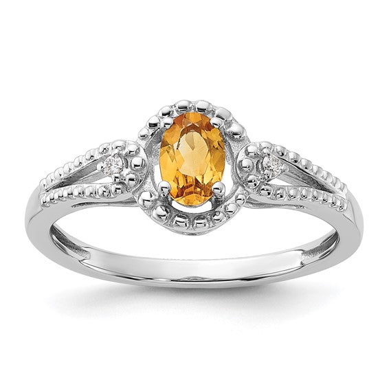 Sterling silver Ladies Citrine Ring