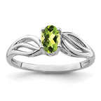 Sterling Silver Ladies Peridot Ring