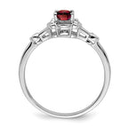 Sterling Silver Ladies Garnet Ring