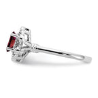 Sterling Silver Ladies Garnet Ring