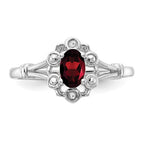 Sterling Silver Ladies Garnet Ring