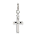 Sterling Silver CZ Faith Cross Clip-On Charm