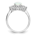 Sterling Silver Created Opal Ring