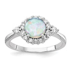 Sterling Silver Created Opal Ring