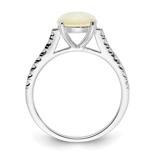 Sterling Silver Ladies Created Opal Ring