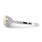 Sterling Silver Ladies Created Opal Ring
