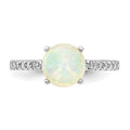 Sterling Silver Ladies Created Opal Ring