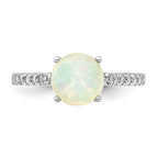 Sterling Silver Ladies Created Opal Ring