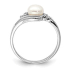 Sterling Silver Ladies FW Pearl Ring