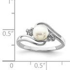 Sterling Silver Ladies FW Pearl Ring