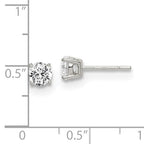 Sterling Silver Round CZ Stud Earrings