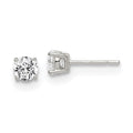 Sterling Silver Round CZ Stud Earrings