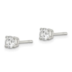 Sterling Silver Round CZ Stud Earrings