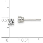 Sterling Silver Round CZ Stud Earrings