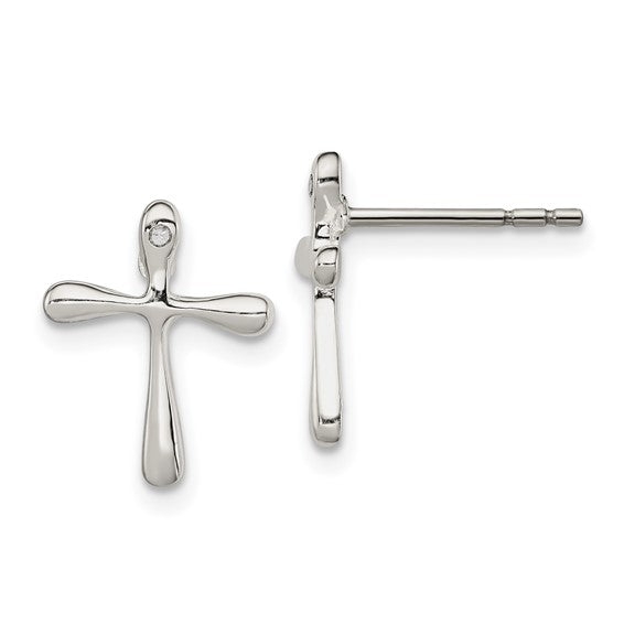 Sterling Silver Cross Earrings