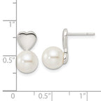 Sterling Silver White Pearl Post Earrings