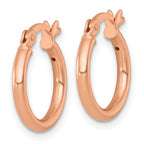 Sterling Silver Rose Tone Hoop Earrings