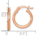 Sterling Silver Rose Tone Hoop Earrings