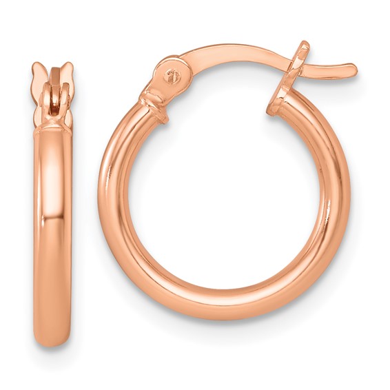 Sterling Silver Rose Tone Hoop Earrings