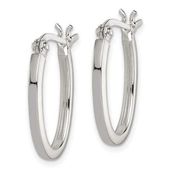 Sterling Silver Oval Hoop Earrings