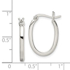 Sterling Silver Oval Hoop Earrings