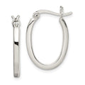 Sterling Silver Oval Hoop Earrings