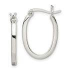 Sterling Silver Oval Hoop Earrings