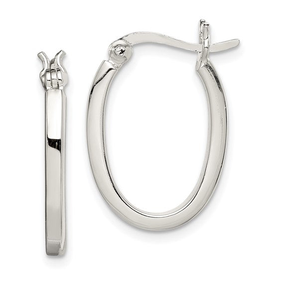 Sterling Silver Oval Hoop Earrings