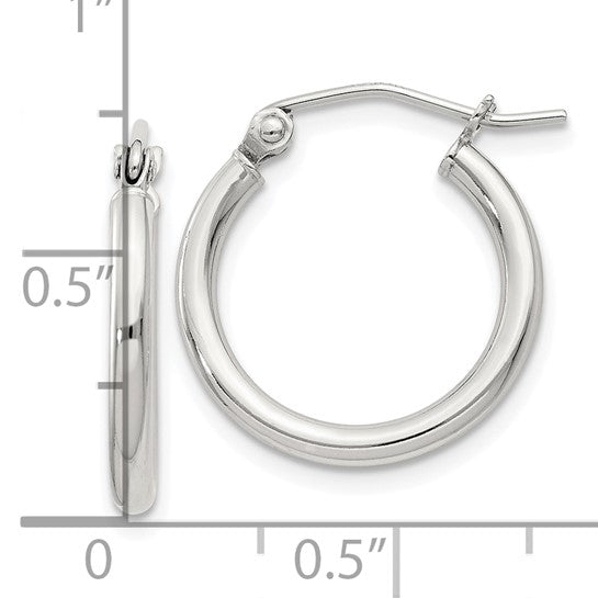 Sterling Silver Round Hoop Earrings