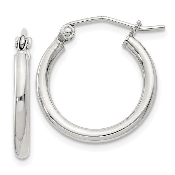 Sterling Silver Round Hoop Earrings