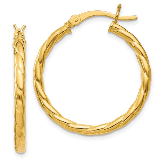 Sterling Silver GP Twist Hoop Earrings