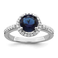 Sterling Silver Ladies Blue CZ Ring