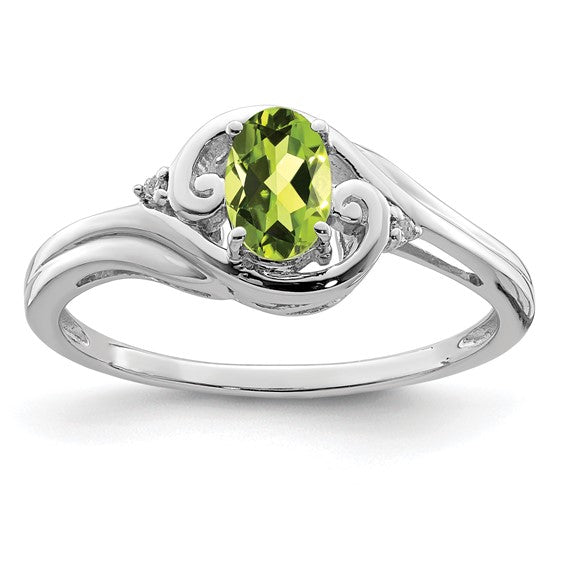 Sterling Silver Ladies Peridot Ring