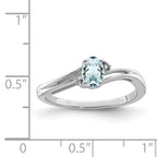 Sterling Silver Genuine Aquamarine Oval Ring