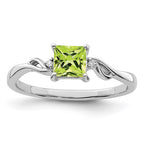 Sterling Silver Ladies Peridot Ring