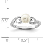 Sterling Silver Ladies FW Pearl Ring