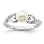 Sterling Silver Ladies FW Pearl Ring