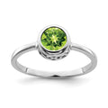 Sterling Silver Ladies Peridot Ring
