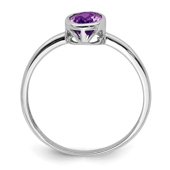 Sterling Silver Ladies Amethyst Ring