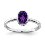 Sterling Silver Ladies Amethyst Ring