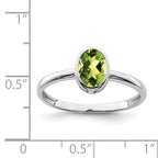 Sterling Silver Ladies Peridot Ring