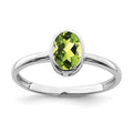 Sterling Silver Ladies Peridot Ring