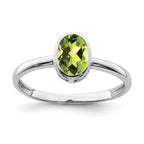 Sterling Silver Ladies Peridot Ring