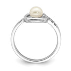 Sterling Silver Ladies FW Pearl Ring