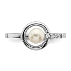 Sterling Silver Ladies FW Pearl Ring