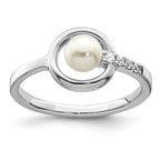 Sterling Silver Ladies FW Pearl Ring