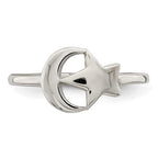 Sterling Silver Moon And Star Ring