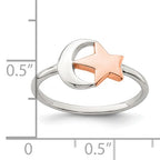 Sterling Silver Moon And Star Ring