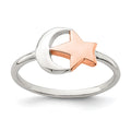 Sterling Silver Moon And Star Ring