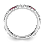 Sterling Silver Ladies Created Ruby Ring